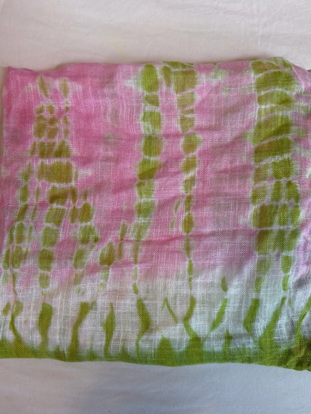 Pink & Green Tie-Dye Lightweight Scarf Wrap